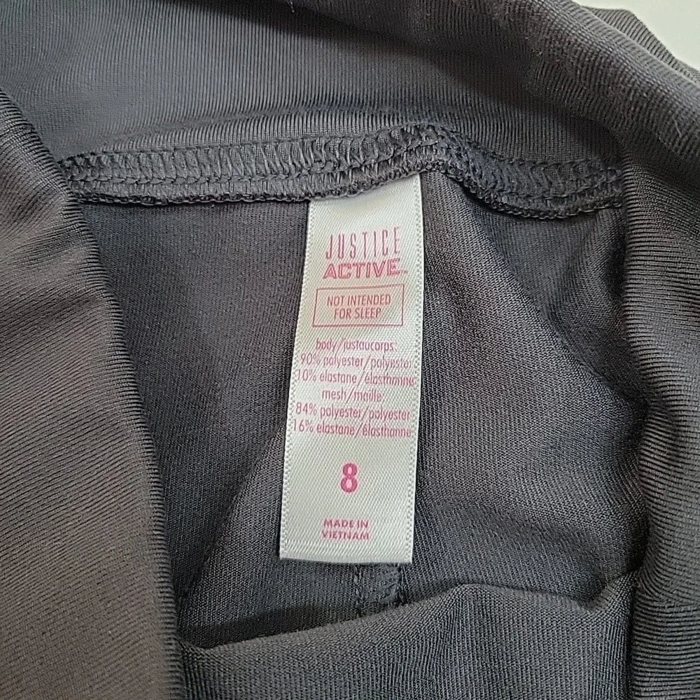 Justice Girls Leggings Yoga Pants Size 8 Workout Active Wear Gray Trendy Preppy